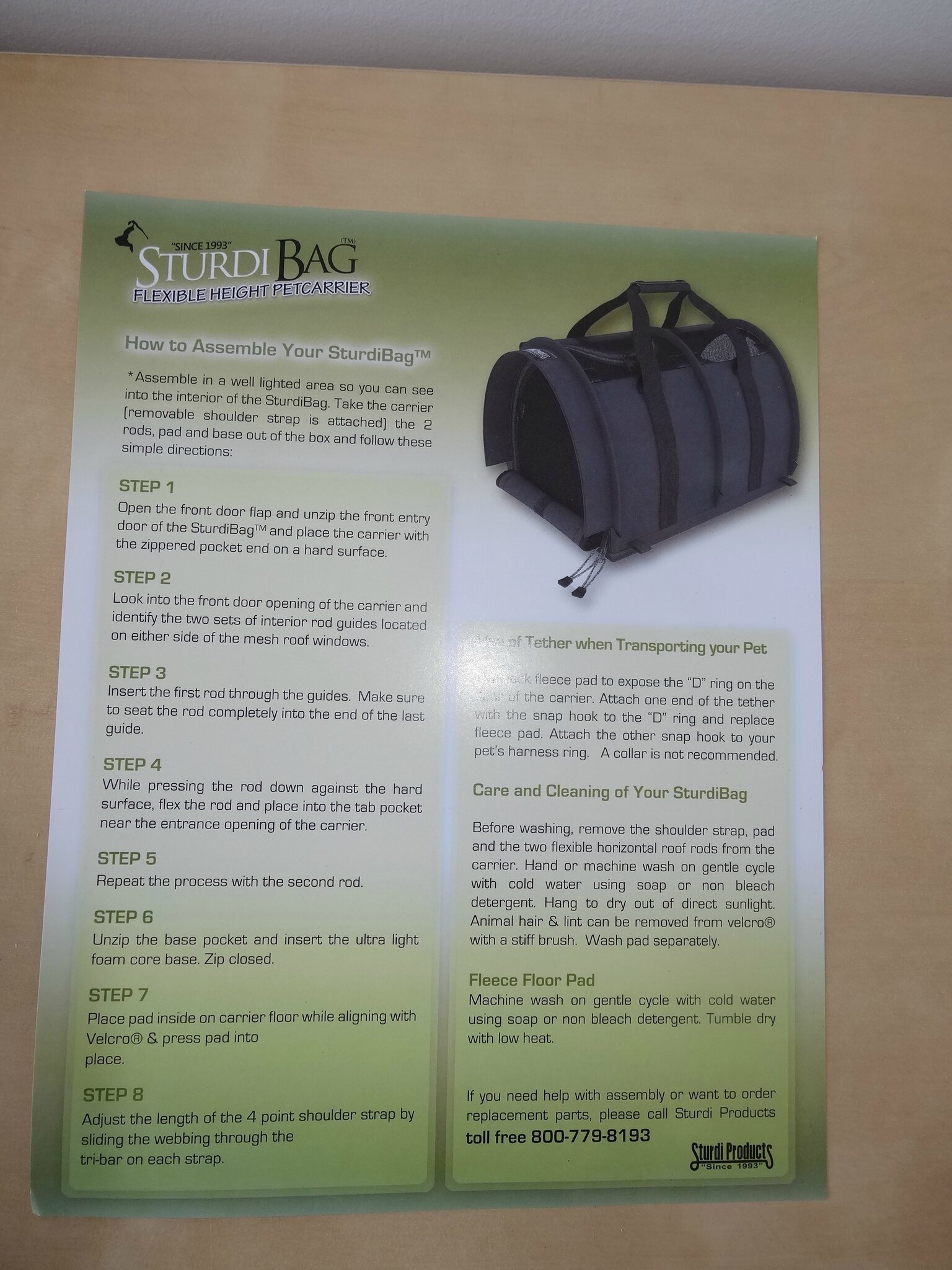 notice de montage sturdibag